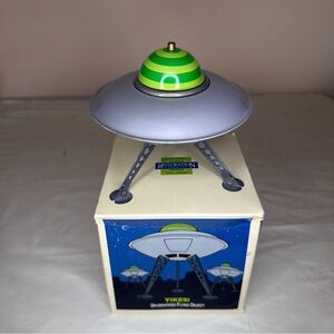Retro Green & Gray UFO Flying Saucer Toy by Restoration